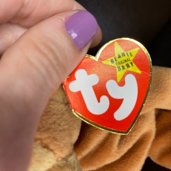 TY Beanie Babies Bongo the Monkey Beanie Baby Tan Tail 4067 - Picture 5 of 7